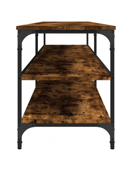 Mobile TV Rovere Fumo 200x30x50 cm Legno Multistrato e Metallo