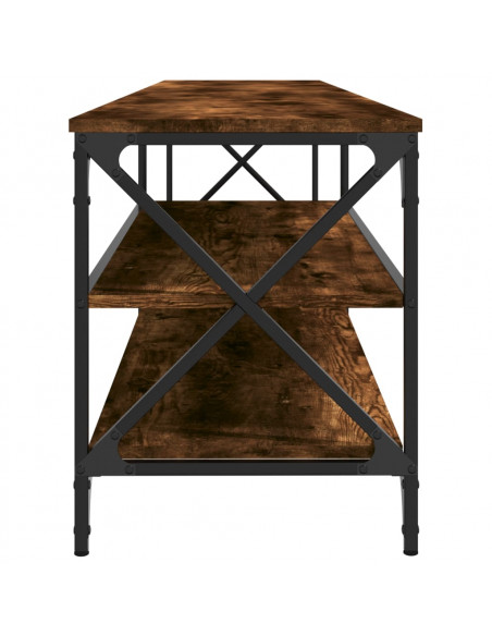 Mobile TV Rovere Fumo 200x40x50cm Legno Multistrato e Metallo