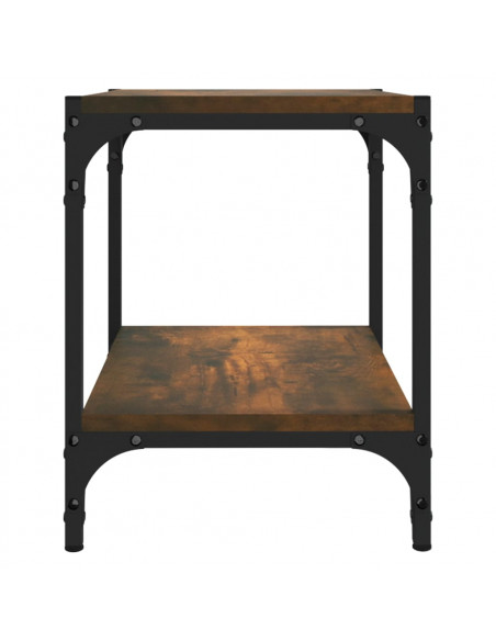 Mobile TV Rovere Fumo 40x33x41 cm Legno Multistrato e Acciaio