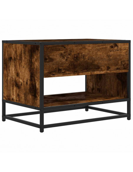 Mobile TV Rovere Fumo 61x40x46 cm Legno Multistrato e Metallo