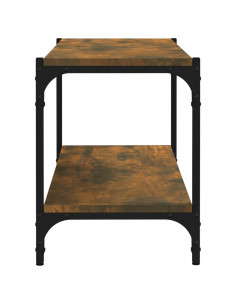 Mobile TV Rovere Fumo 80x33x41 cm Legno Multistrato e Acciaio