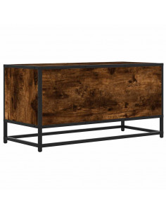 Mobile TV Rovere Fumo 80x34,5x40 cm Legno Multistrato e Metallo