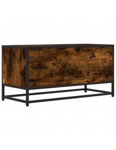 Mobile TV Rovere Fumo 80x34,5x40 cm Legno Multistrato e Metallo