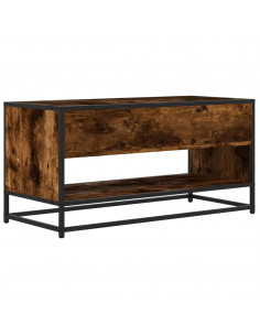 Mobile TV Rovere Fumo 91x40x46 cm Legno Multistrato e Metallo