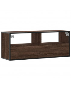Mobile TV Rovere Marrone 100x31x39,5 cm in Truciolato e Metallo