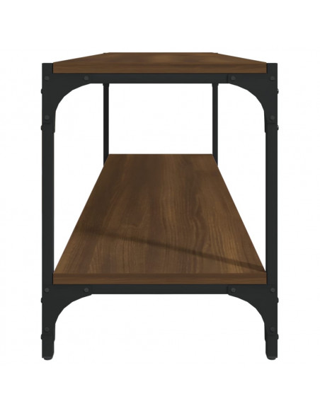 Mobile TV Rovere Marrone 100x33x41cm Legno Multistrato Acciaio
