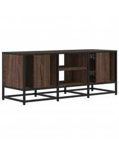Mobile TV Rovere Marrone 100x35x41 cm Legno Multistrato Metallo
