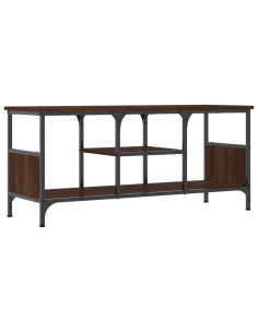 Mobile TV Rovere Marrone 100x35x45 cm Legno Multistrato e Ferro