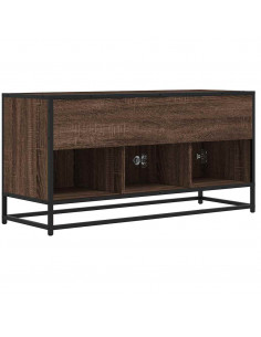Mobile TV Rovere Marrone 100x35x50 cm Legno Multistrato Metallo