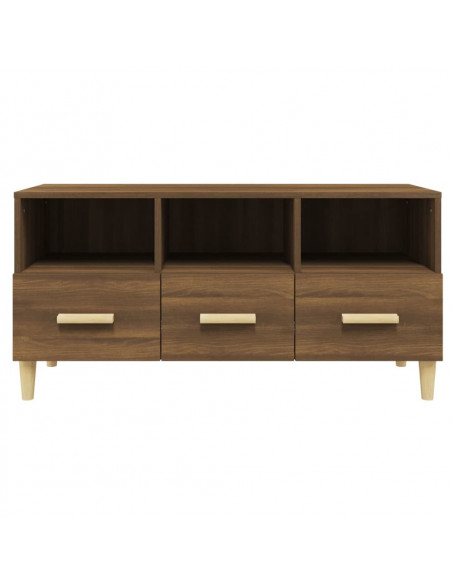 Mobile TV Rovere Marrone 102x36x50 cm in Legno Multistrato