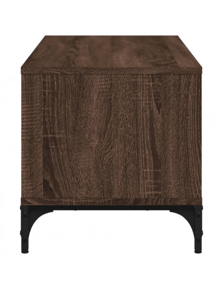Mobile TV Rovere Marrone 102x40x41cm Legno e Acciaio a Polvere