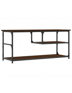 Mobile TV Rovere Marrone 103x38x46,5 Legno Multistrato Acciaio