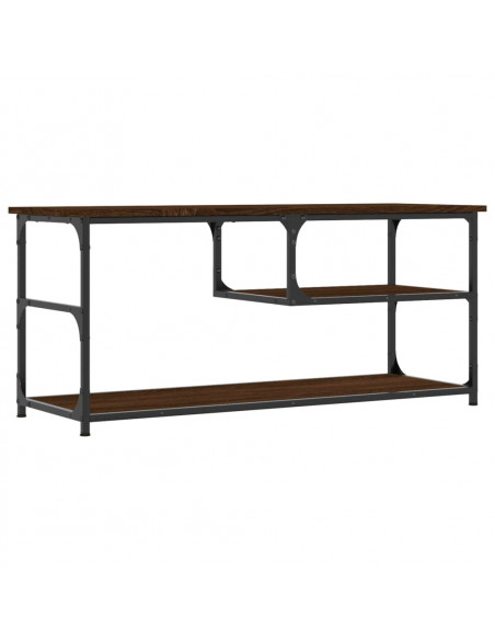 Mobile TV Rovere Marrone 103x38x46,5 Legno Multistrato Acciaio