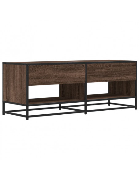 Mobile TV Rovere Marrone 120,5x40x46 cm Multistrato e Metallo