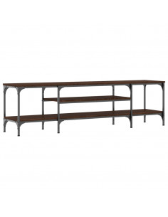 Mobile TV Rovere Marrone 161x35x45 cm Legno Multistrato e Ferro