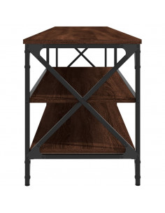 Mobile TV Rovere Marrone 200x40x50cm Legno Multistrato Metallo