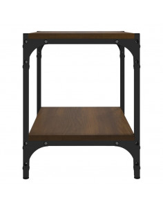 Mobile TV Rovere Marrone 40x33x41cm Legno Multistrato e Acciaio