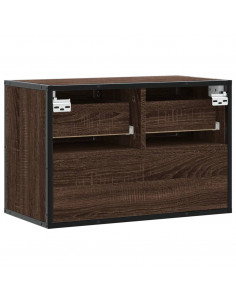 Mobile TV Rovere Marrone 60x31x39,5cm in Truciolato e Metallo