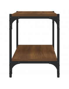Mobile TV Rovere Marrone 60x33x41cm Legno Multistrato e Acciaio