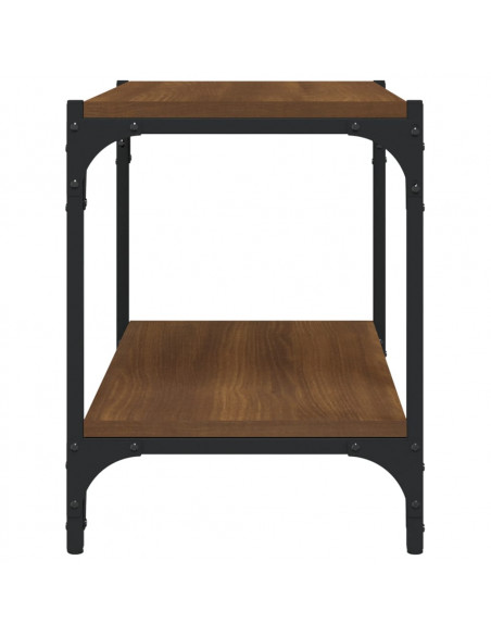 Mobile TV Rovere Marrone 60x33x41cm Legno Multistrato e Acciaio