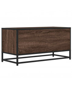 Mobile TV Rovere Marrone 80x34,5x40cm Legno Multistrato Metallo