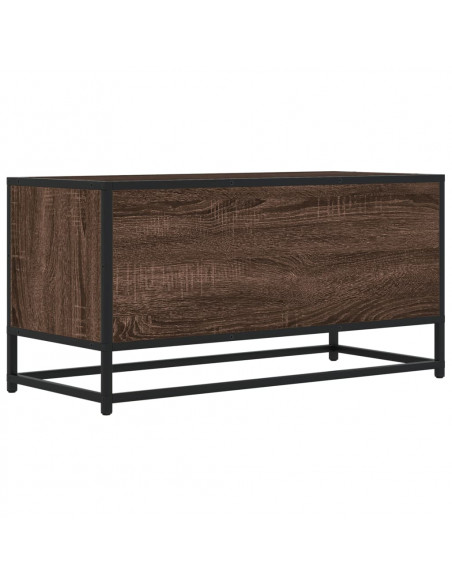 Mobile TV Rovere Marrone 80x34,5x40cm Legno Multistrato Metallo