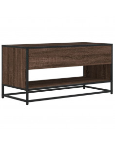 Mobile TV Rovere Marrone 91x40x46 cm Legno Multistrato Metallo