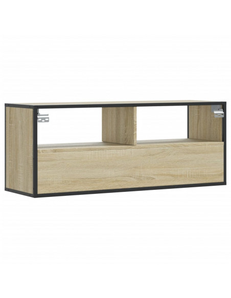 Mobile TV Rovere Sonoma 100x31x39,5cm Legno Multistrato Metallo