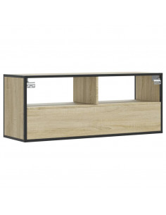Mobile TV Rovere Sonoma 100x31x39,5cm Legno Multistrato Metallo