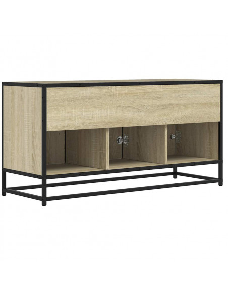 Mobile TV Rovere Sonoma 100x35x50 cm Legno Multistrato Metallo