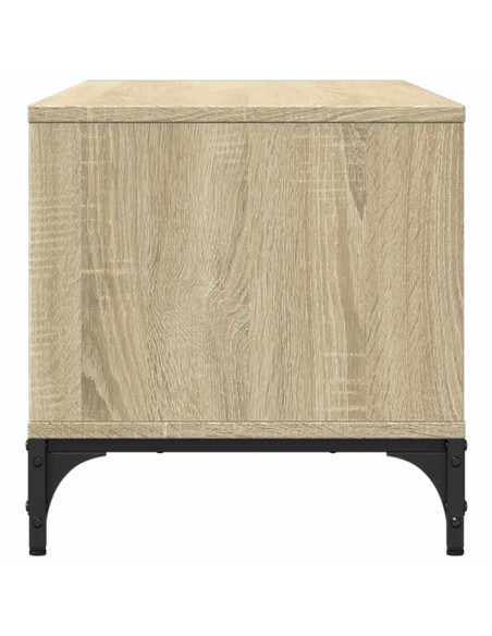 Mobile TV Rovere Sonoma 102x40x41cm Legno e Acciaio a Polvere
