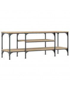 Mobile TV Rovere Sonoma 121x35x45 cm Legno Multistrato e Ferro
