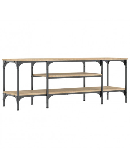 Mobile TV Rovere Sonoma 121x35x45 cm Legno Multistrato e Ferro