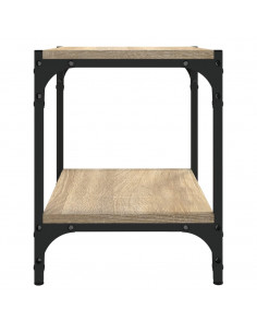 Mobile TV Rovere Sonoma 40x33x41 cm Legno Multistrato e Acciaio