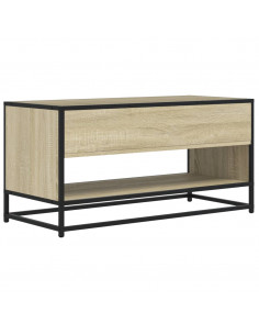 Mobile TV Rovere Sonoma 91x40x46 cm Legno Multistrato e Metallo