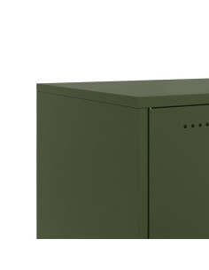 Mobile TV Verde Oliva 100,5x39x43,5cm Acciaio Laminato a Freddo