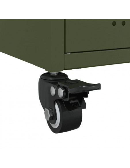 Mobile TV Verde Oliva 100,5x39x43,5cm Acciaio Laminato a Freddo