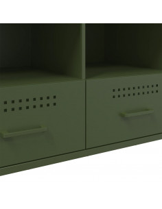 Mobile TV Verde Oliva 100,5x39x50,5cm Acciaio Laminato a Freddo