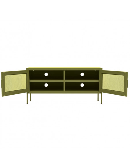 Mobile TV Verde Oliva 105x35x50 cm in Acciaio