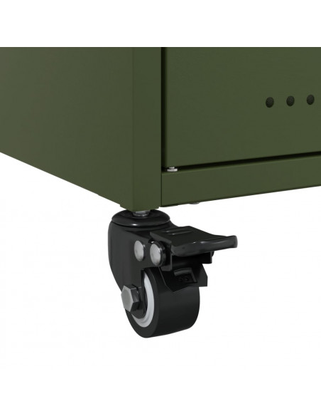 Mobile TV Verde Oliva 68x39x43,5cm in Acciaio Laminato a Freddo