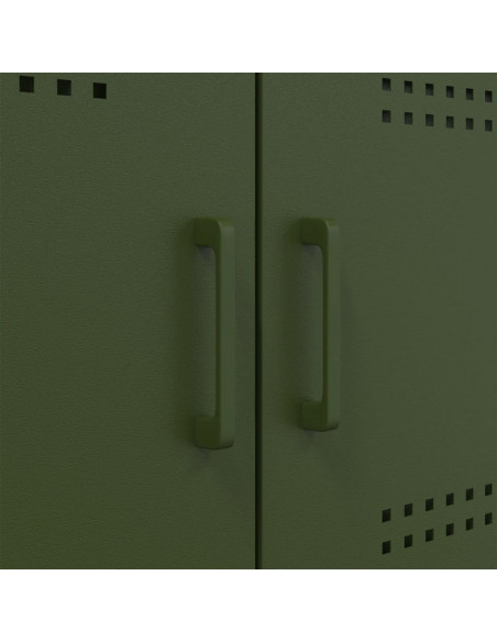 Mobile TV Verde Oliva 68x39x50,5 cm in Acciaio
