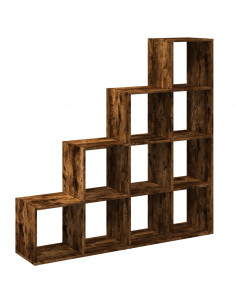 Libreria 4 Ripiani Rovere Fumo 131,5x29x131,5 cm in Truciolato 2