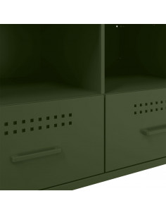 Mobile TV Verde Oliva 68x39x50,5cm in Acciaio Laminato a Freddo