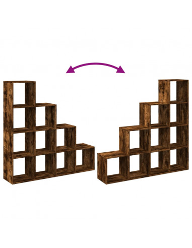 Libreria 4 Ripiani Rovere Fumo 131,5x29x131,5 cm in Truciolato