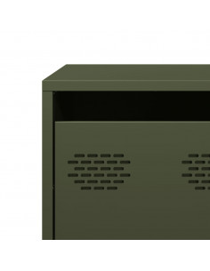 Mobile TV Verde Oliva 68x50x43,5cm in Acciaio Laminato a Freddo