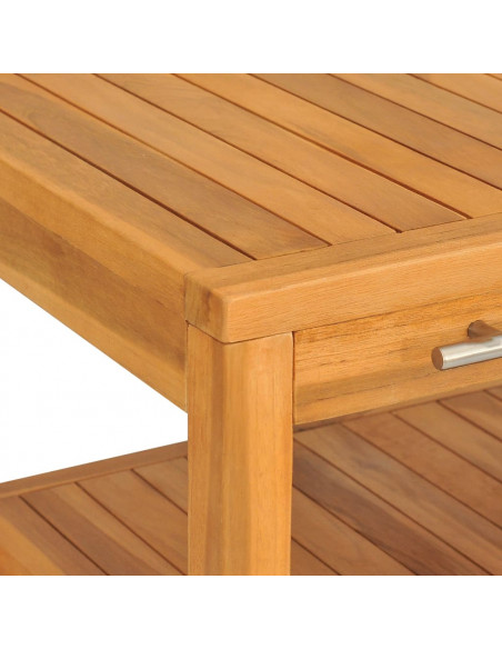 Mobile Vanità da Bagno con 2 Mensole 74x45x75 cm Legno Massello