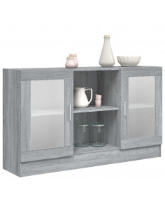 Mobile Vetrina Grigio Sonoma 120x30,5x70 cm Legno Multistrato