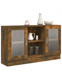 Mobile Vetrina Rovere Fumo 120x30,5x70 cm in Legno Multistrato