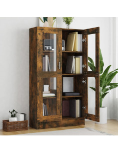Mobile Vetrina Rovere Fumo 82,5x30,5x150cm in Legno Multistrato