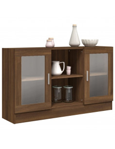 Mobile Vetrina Rovere Marrone 120x30,5x70 cm Legno Multistrato
